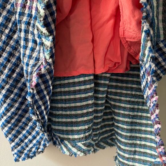 Anthropologie Maeve Waverly Dress One-Shoulder Checkered gingham midi asymmetric - Picture 14 of 16